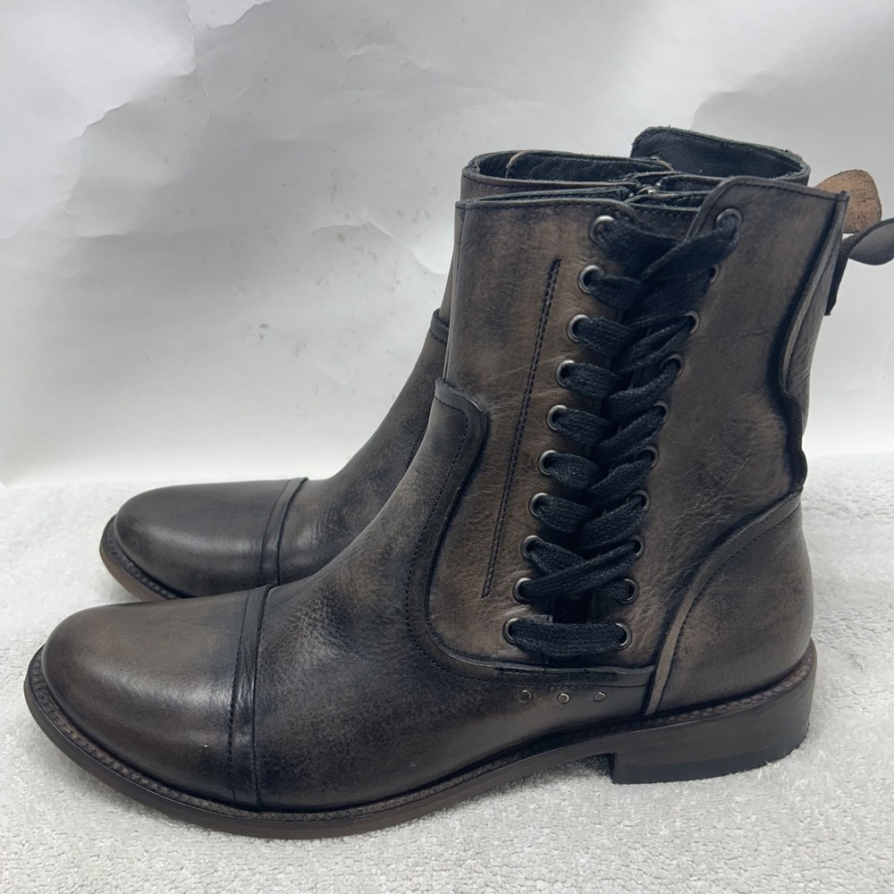 Freebird Mens Size 11 Brooks Brown Leather Lace Zip Up Ankle Boots